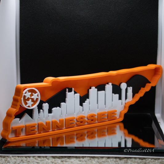 Tennessee Skyline Desk Sign: Memphis, Nashville, Knoxville 3D Printed
