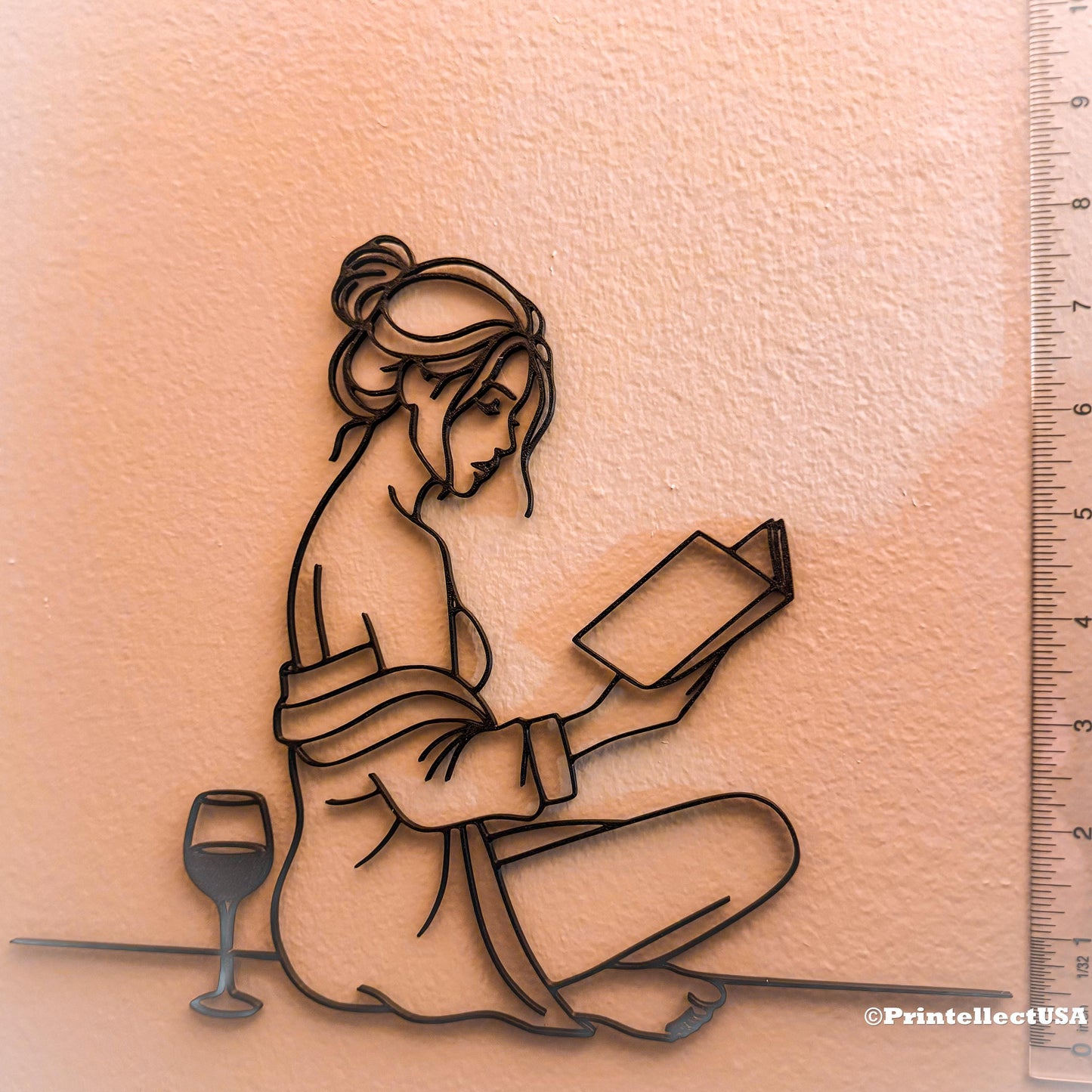 Reading & Wine Wall Art | Elegant Silhouette Home Decor