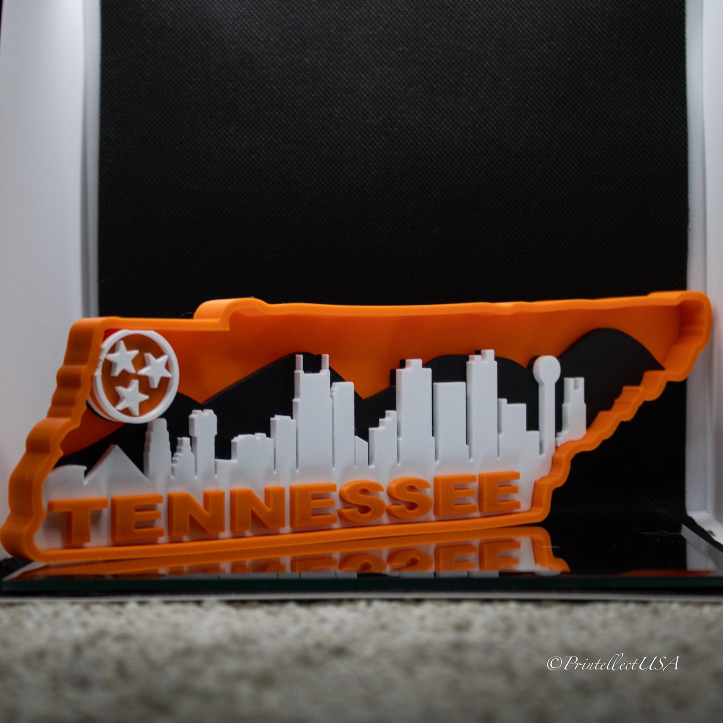 Tennessee Skyline Desk Sign: Memphis, Nashville, Knoxville 3D Printed