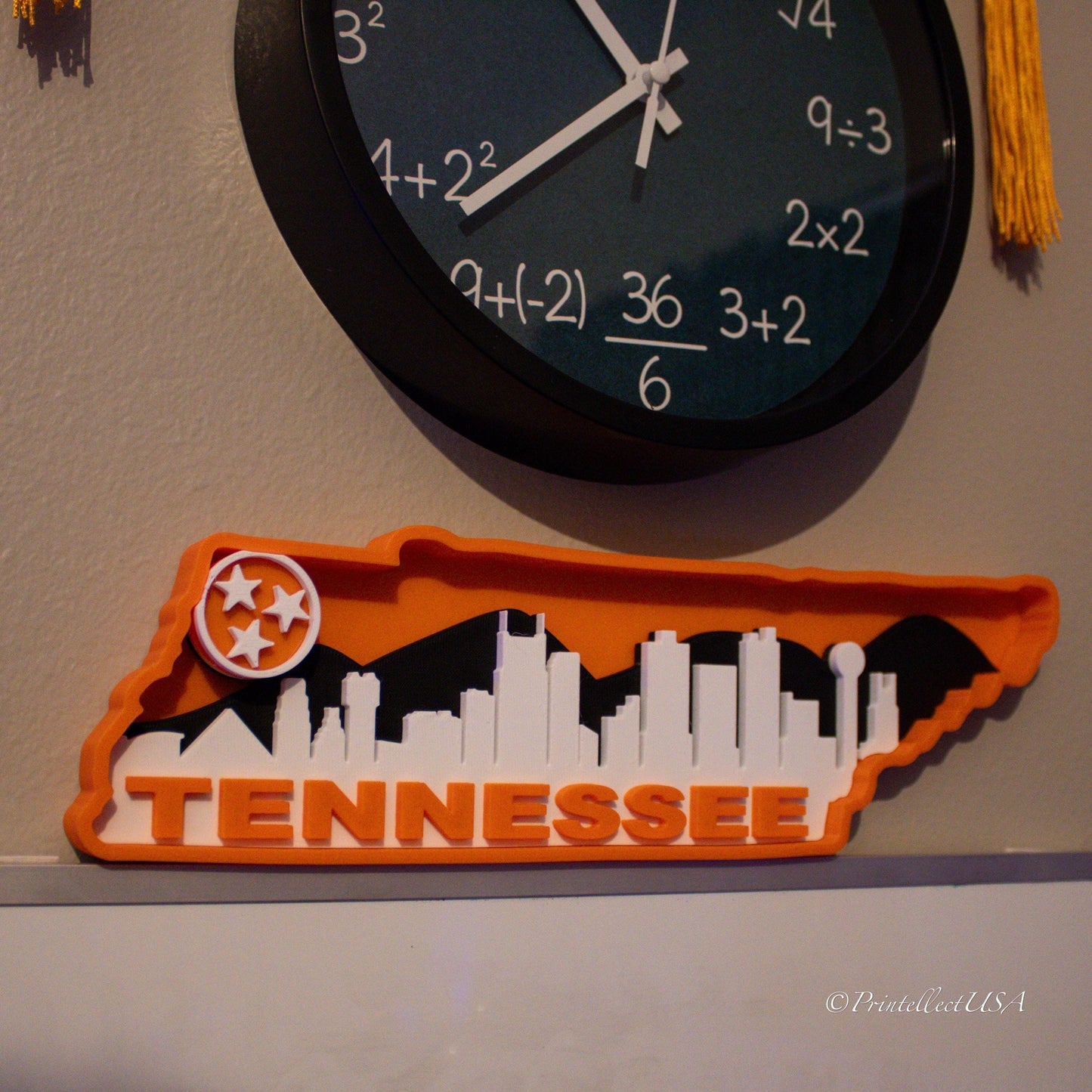 Tennessee Skyline Desk Sign: Memphis, Nashville, Knoxville 3D Printed