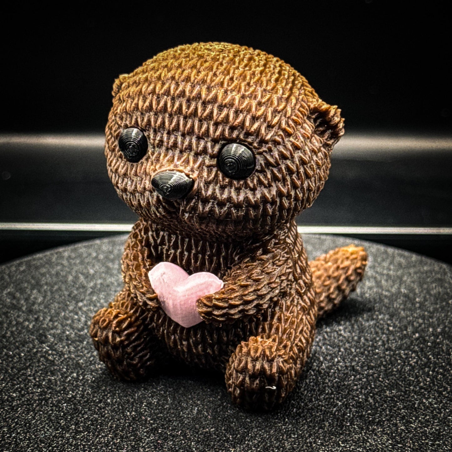 Knitted-Style Otter Holding Heart | Cute Otter Gift | Stocking Stuffer | Cozy Animal Decor