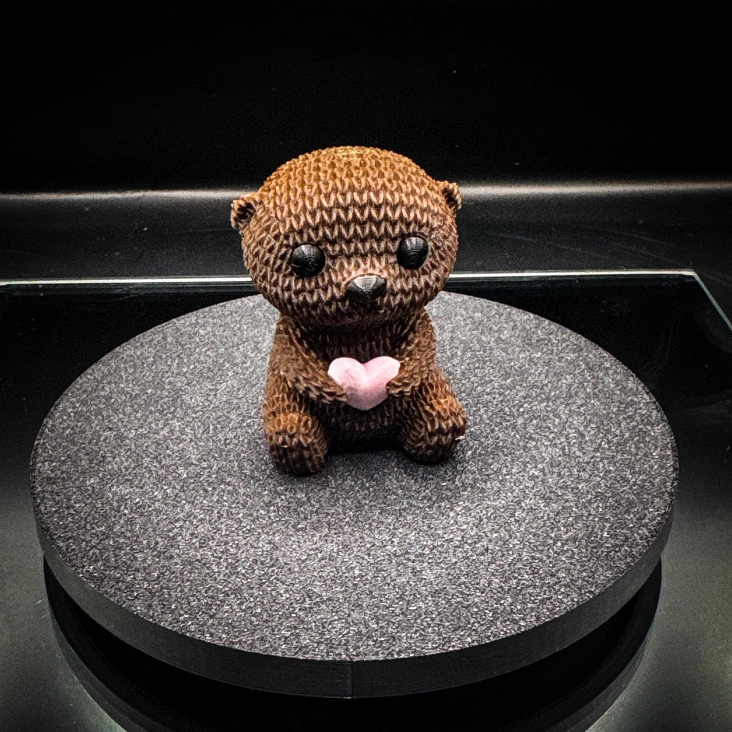 Knitted-Style Otter Holding Heart | Cute Otter Gift | Stocking Stuffer | Cozy Animal Decor