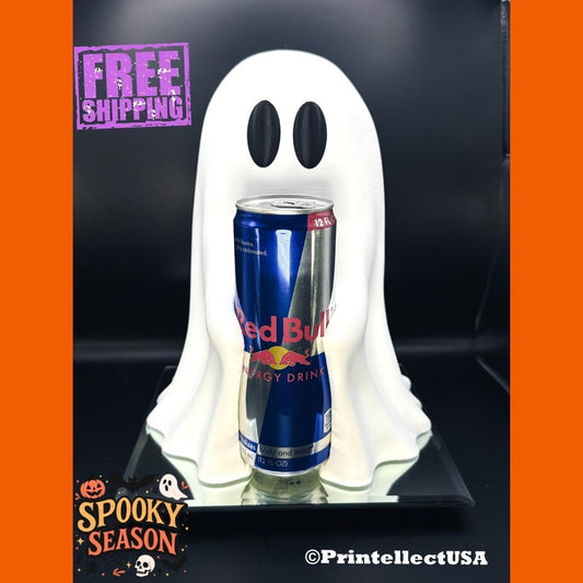 Ghost Energy Drink Can Holder: Spooky Halloween Decor 3D Printed