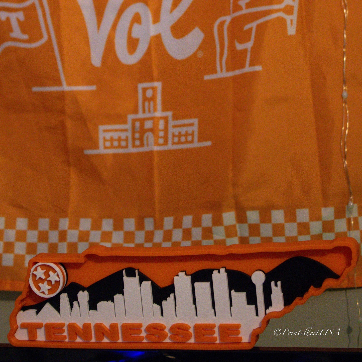 Tennessee Skyline Desk Sign: Memphis, Nashville, Knoxville 3D Printed