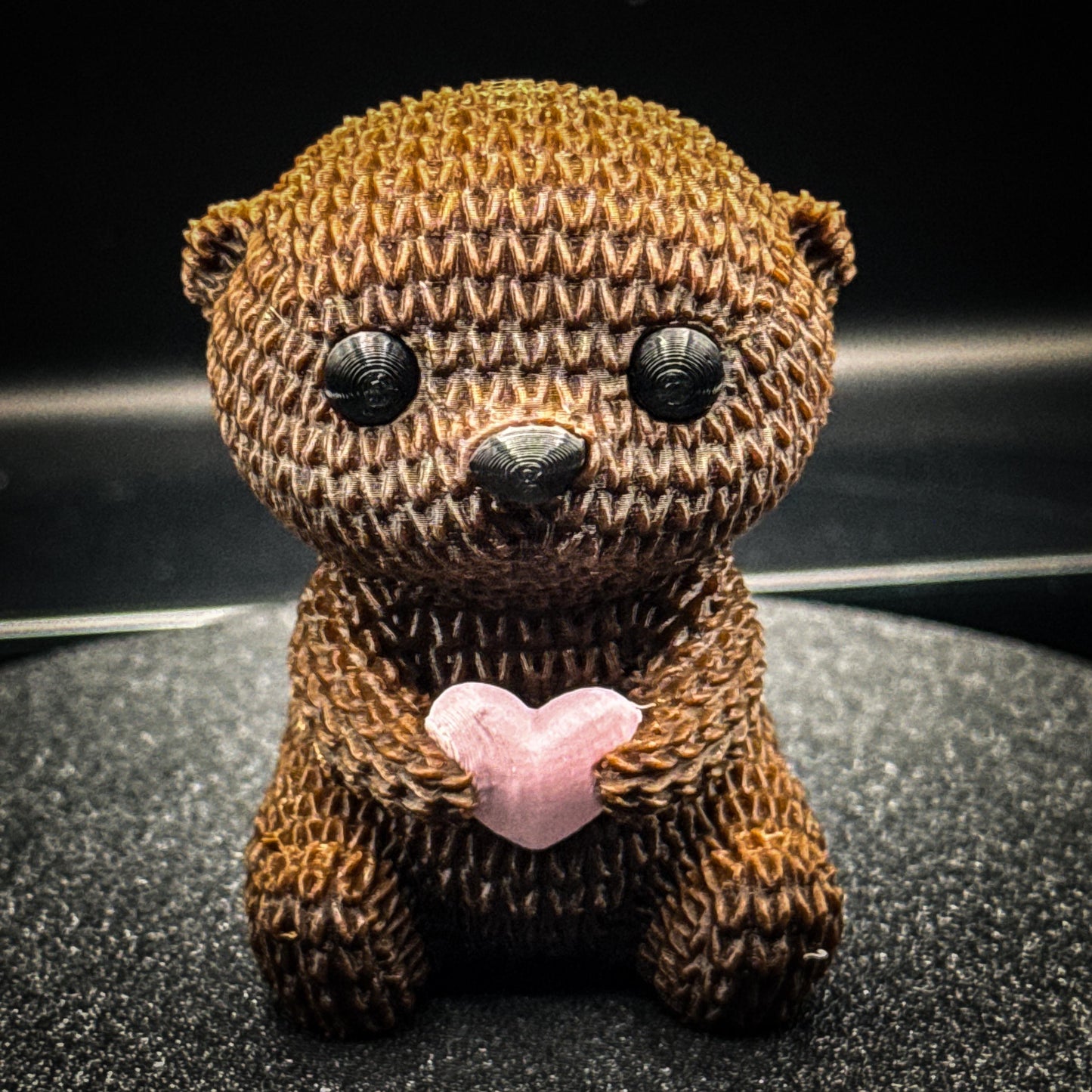 Knitted-Style Otter Holding Heart | Cute Otter Gift | Stocking Stuffer | Cozy Animal Decor