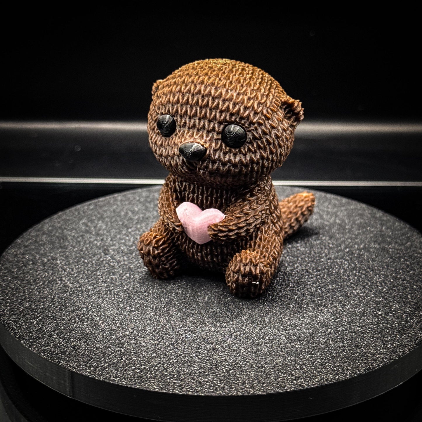 Knitted-Style Otter Holding Heart | Cute Otter Gift | Stocking Stuffer | Cozy Animal Decor