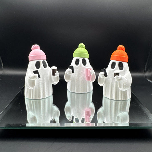 Hipster Ghost with Beanie - Funny Halloween Decor 3D Printed