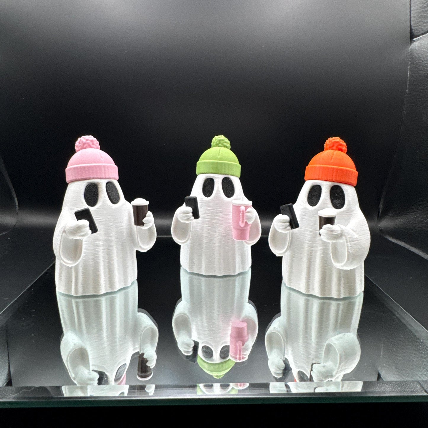 Hipster Ghost with Beanie - Funny Halloween Decor 3D Printed