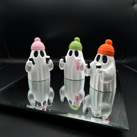 Hipster Ghost with Beanie - Funny Halloween Decor 3D Printed