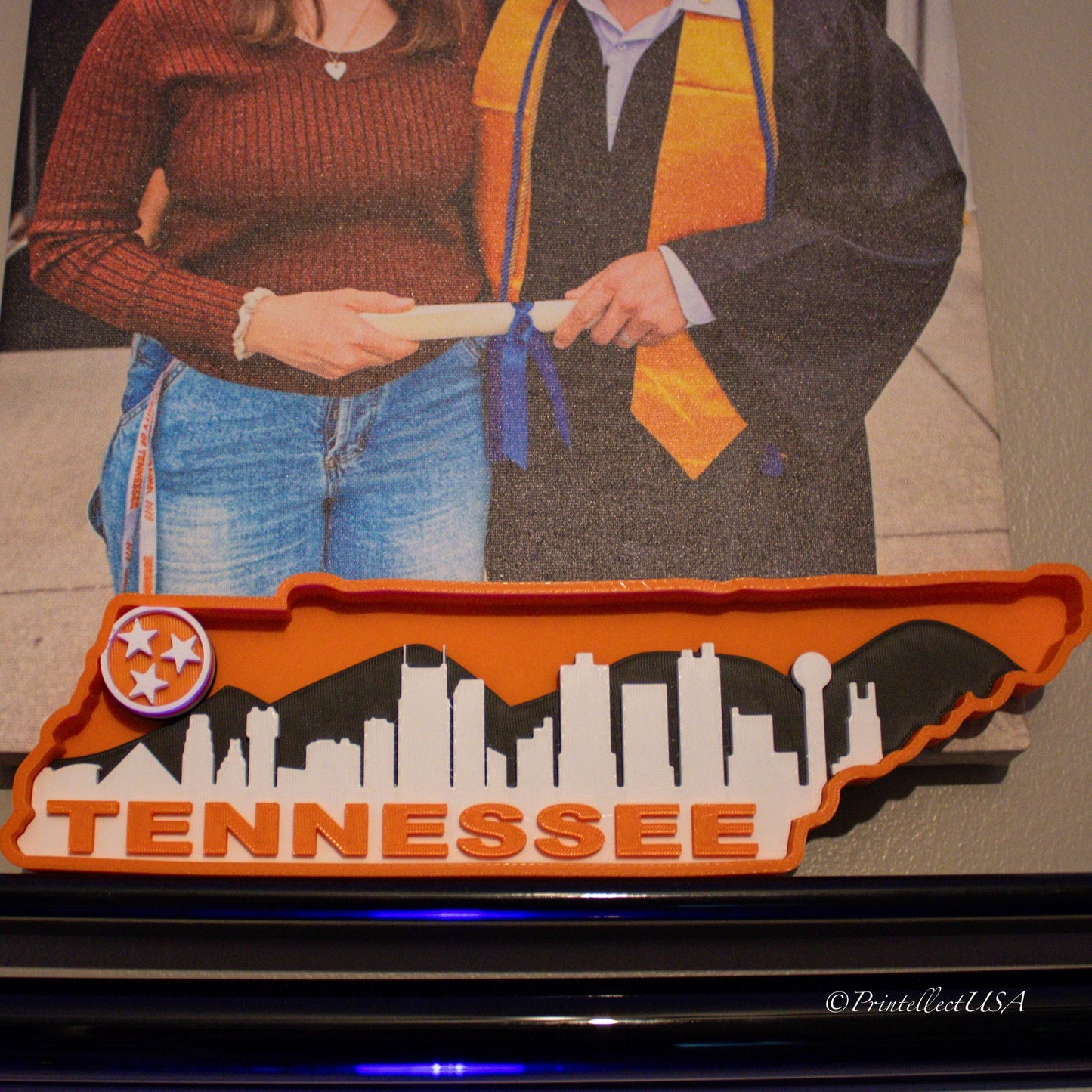 Tennessee Skyline Desk Sign: Memphis, Nashville, Knoxville 3D Printed