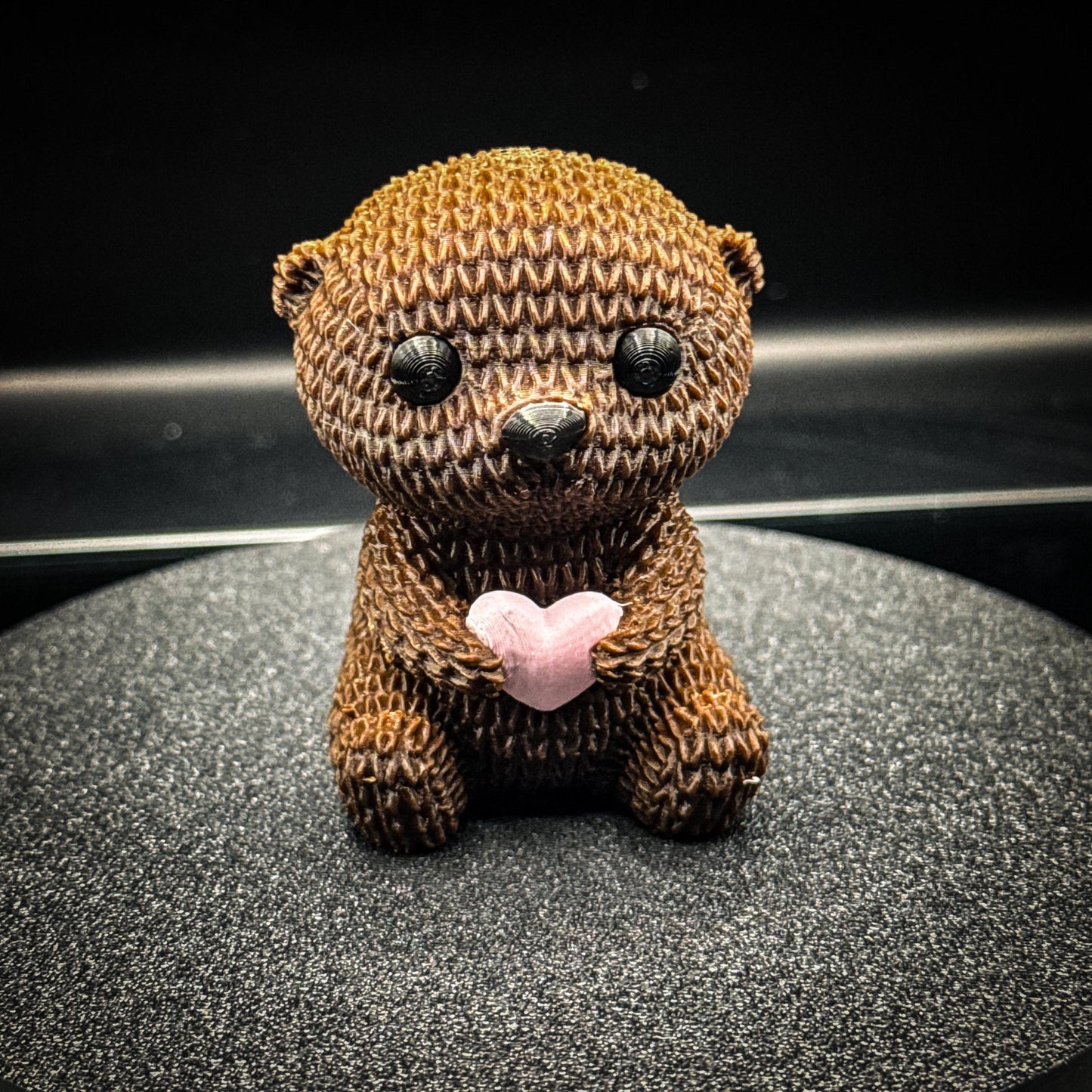 Knitted-Style Otter Holding Heart | Cute Otter Gift | Stocking Stuffer | Cozy Animal Decor